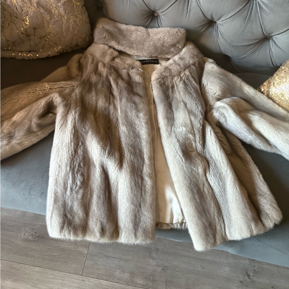Dana Buchman Cream Fur Jacket